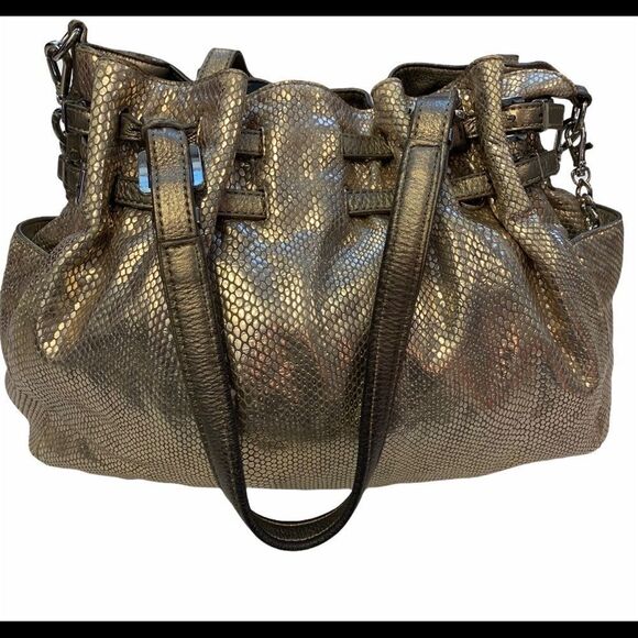 MICHAEL Kors gold snakeskin Edie shoulder bag - Picture 4 of 15